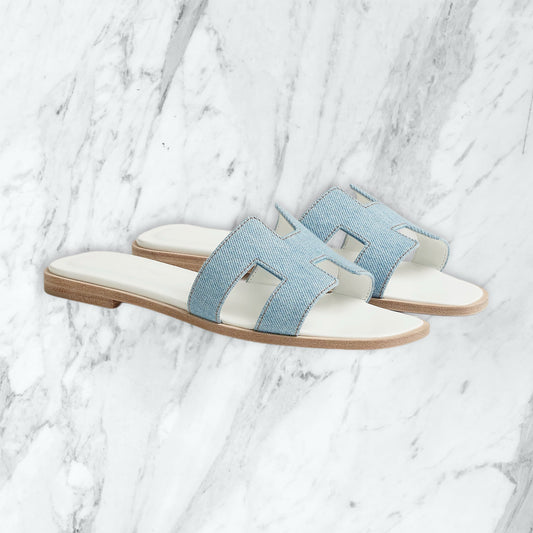 Claquette Hermes - bleu